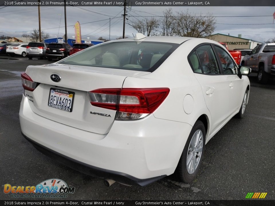 2018 Subaru Impreza 2.0i Premium 4-Door Crystal White Pearl / Ivory Photo #7