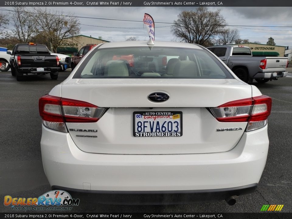 2018 Subaru Impreza 2.0i Premium 4-Door Crystal White Pearl / Ivory Photo #8