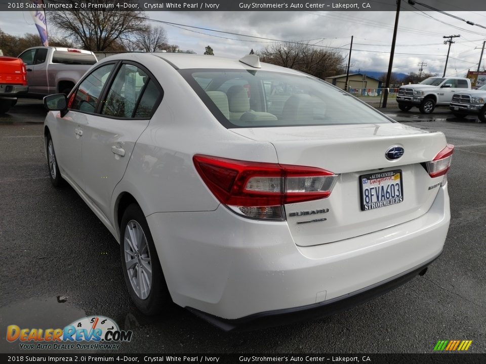 2018 Subaru Impreza 2.0i Premium 4-Door Crystal White Pearl / Ivory Photo #9