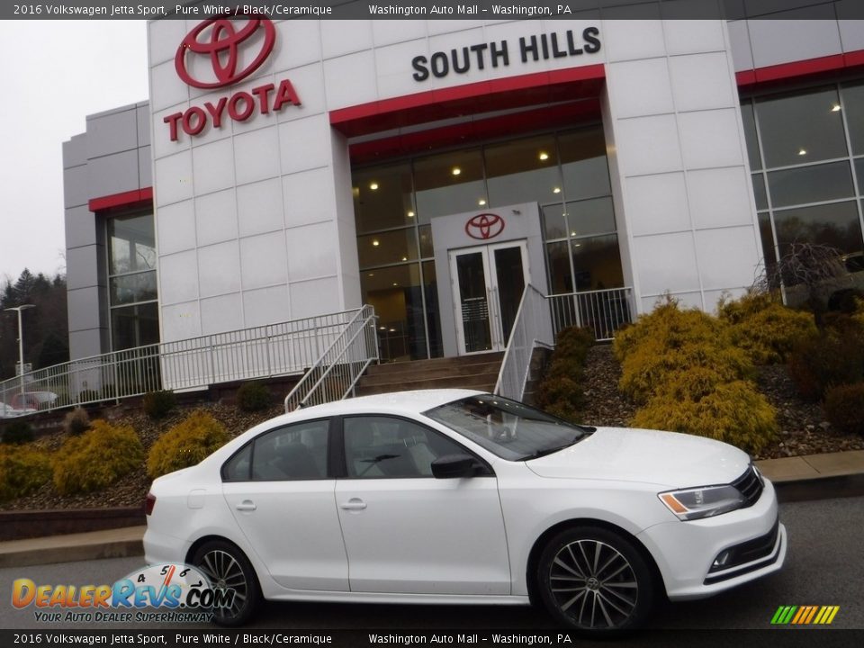 2016 Volkswagen Jetta Sport Pure White / Black/Ceramique Photo #2