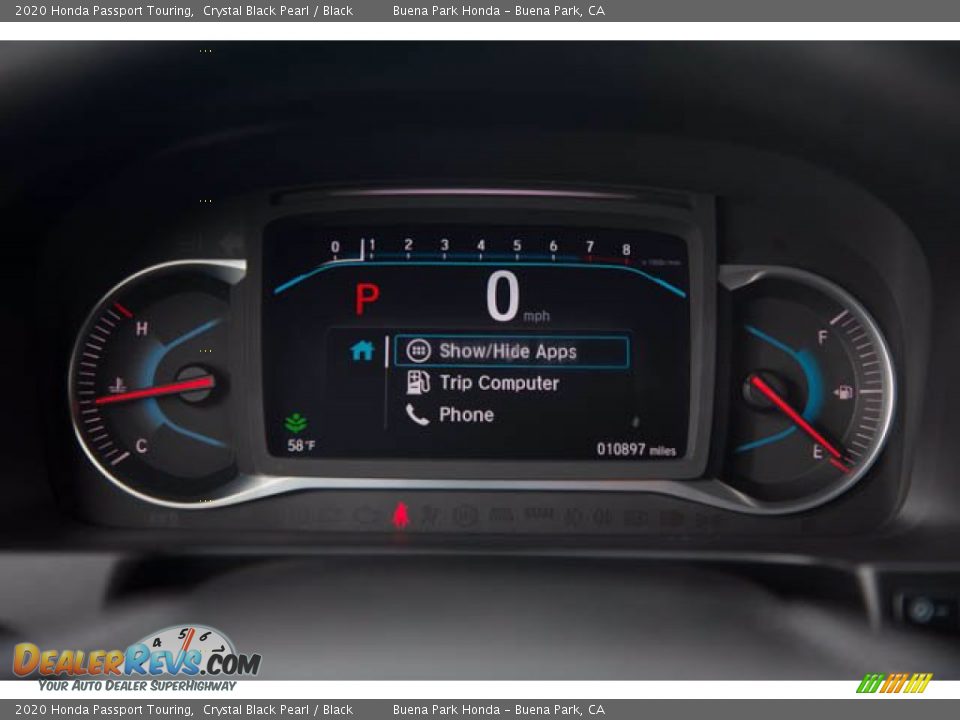 2020 Honda Passport Touring Crystal Black Pearl / Black Photo #28