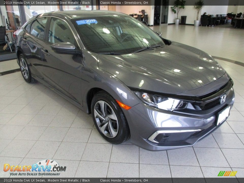 2019 Honda Civic LX Sedan Modern Steel Metallic / Black Photo #3