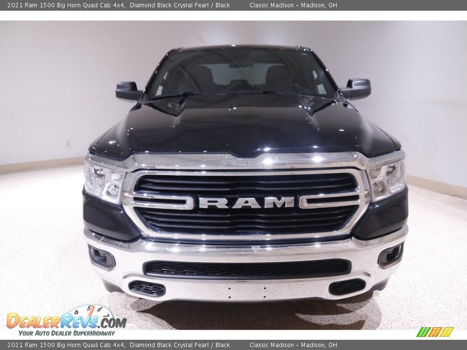 2021 Ram 1500 Big Horn Quad Cab 4x4 Diamond Black Crystal Pearl / Black Photo #2