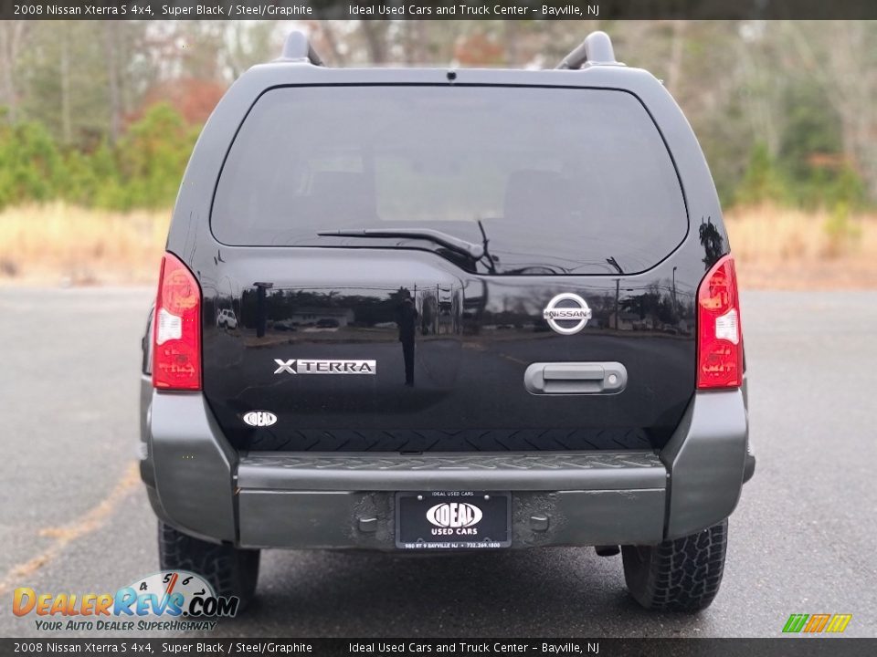 2008 Nissan Xterra S 4x4 Super Black / Steel/Graphite Photo #4