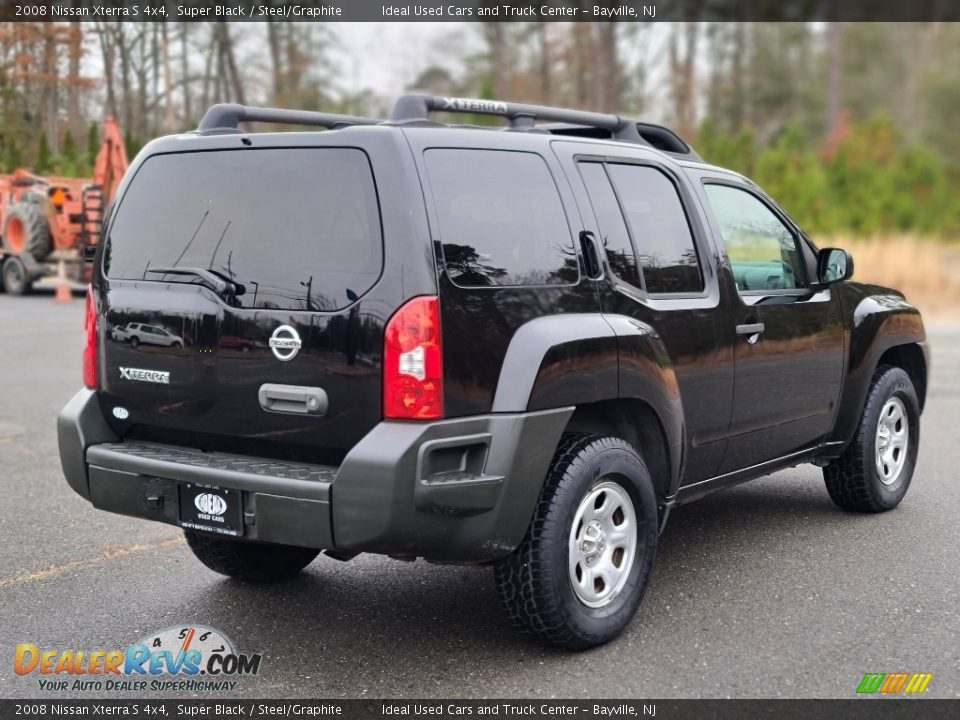 2008 Nissan Xterra S 4x4 Super Black / Steel/Graphite Photo #5