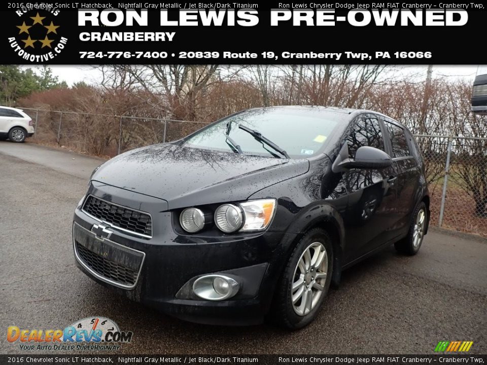 2016 Chevrolet Sonic LT Hatchback Nightfall Gray Metallic / Jet Black/Dark Titanium Photo #1