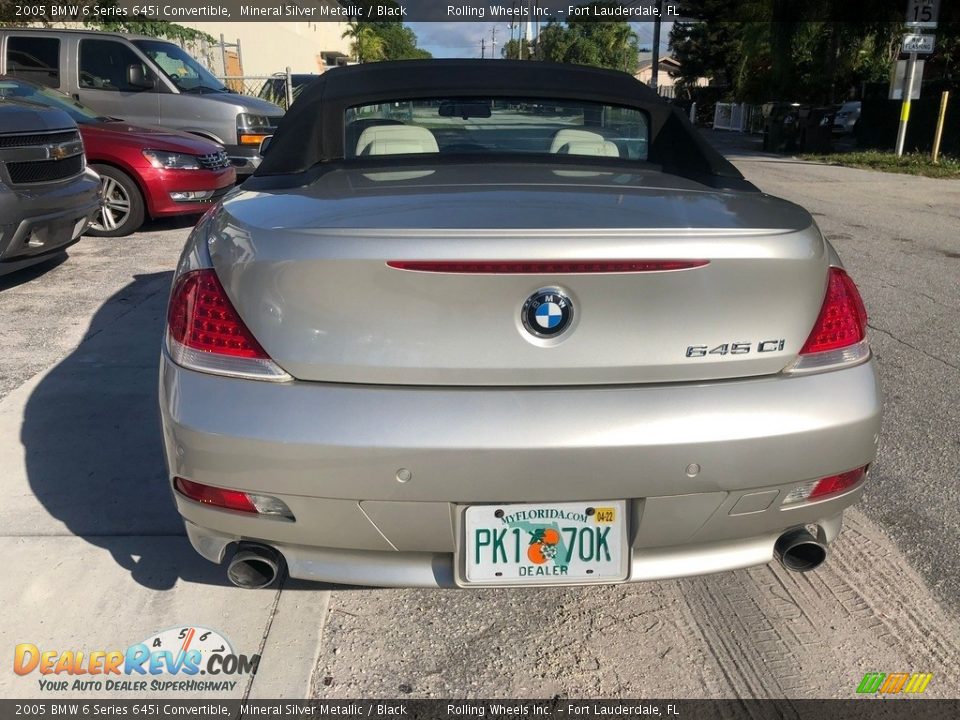 2005 BMW 6 Series 645i Convertible Mineral Silver Metallic / Black Photo #6