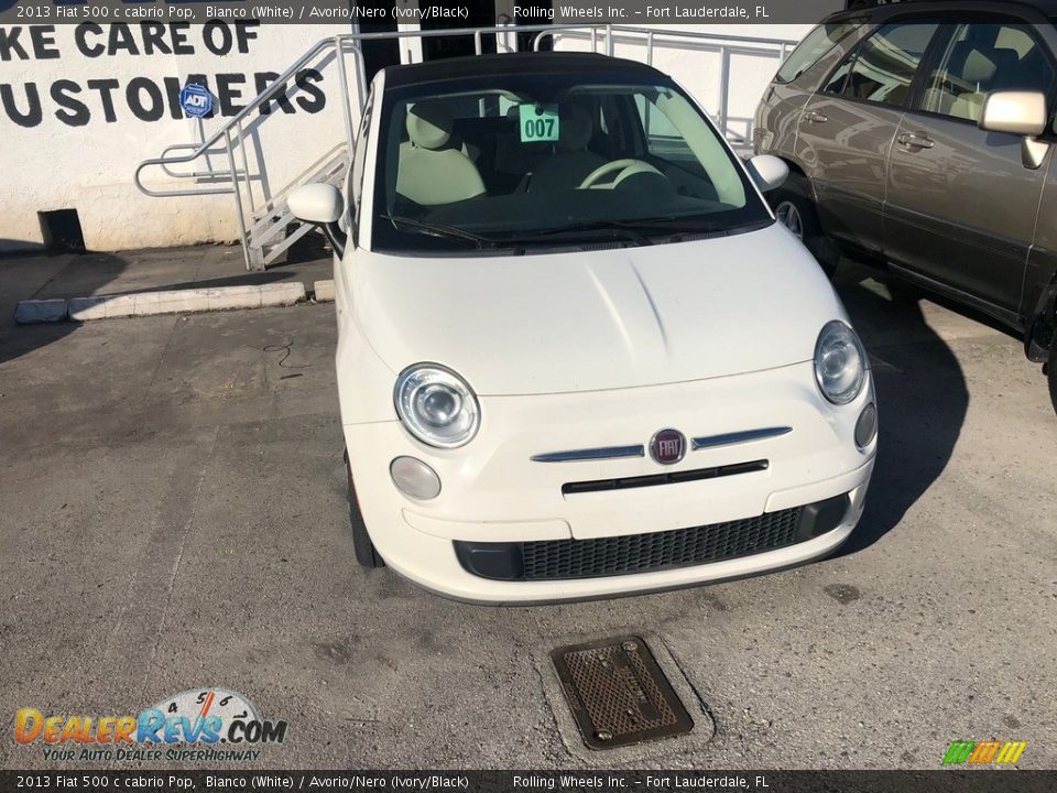 2013 Fiat 500 c cabrio Pop Bianco (White) / Avorio/Nero (Ivory/Black) Photo #1