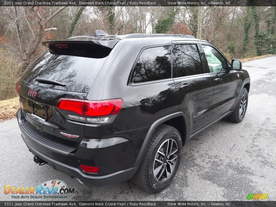 2021 Jeep Grand Cherokee Trailhawk 4x4 Diamond Black Crystal Pearl / Ruby Red/Black Photo #6