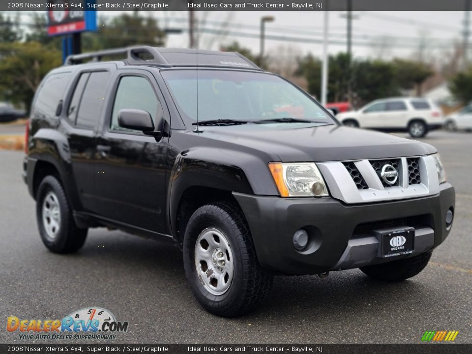 2008 Nissan Xterra S 4x4 Super Black / Steel/Graphite Photo #7