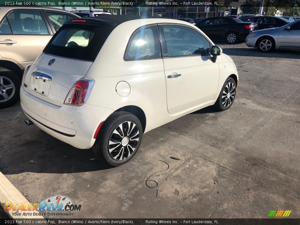 2013 Fiat 500 c cabrio Pop Bianco (White) / Avorio/Nero (Ivory/Black) Photo #4