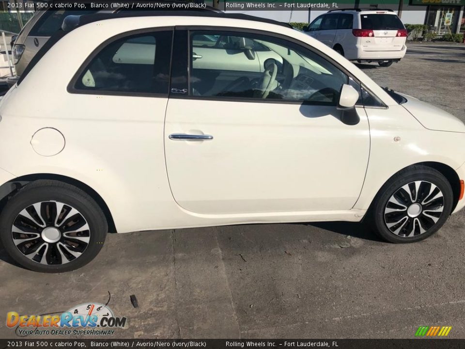 2013 Fiat 500 c cabrio Pop Bianco (White) / Avorio/Nero (Ivory/Black) Photo #5