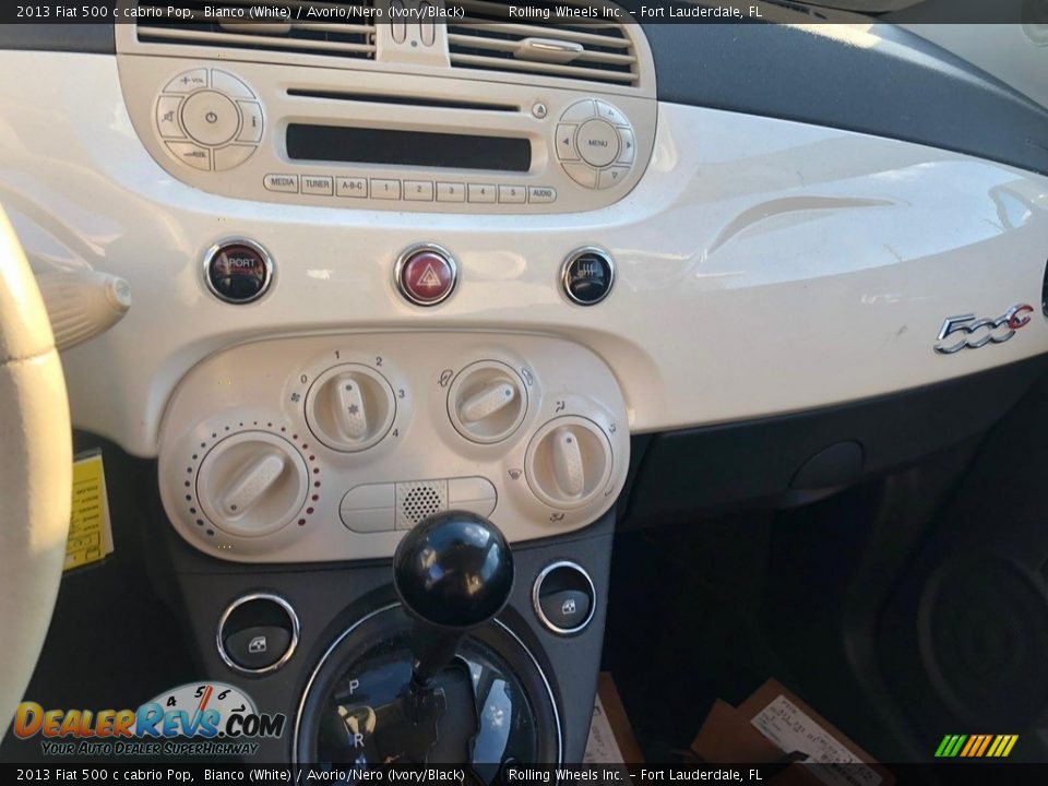2013 Fiat 500 c cabrio Pop Bianco (White) / Avorio/Nero (Ivory/Black) Photo #7