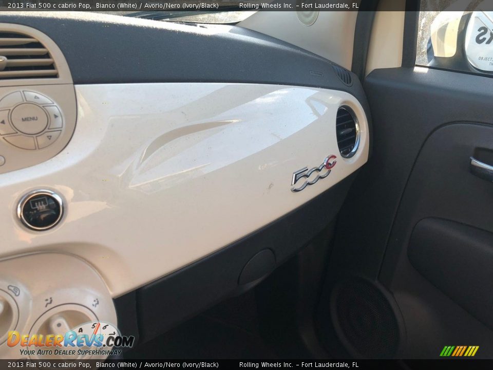 2013 Fiat 500 c cabrio Pop Bianco (White) / Avorio/Nero (Ivory/Black) Photo #8