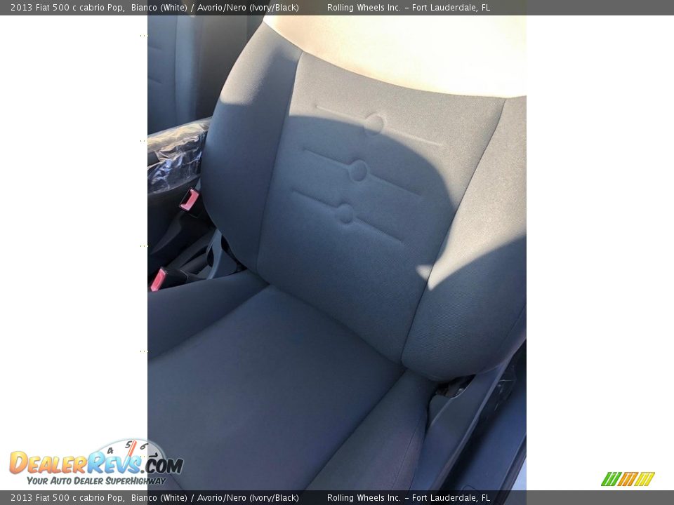 2013 Fiat 500 c cabrio Pop Bianco (White) / Avorio/Nero (Ivory/Black) Photo #11