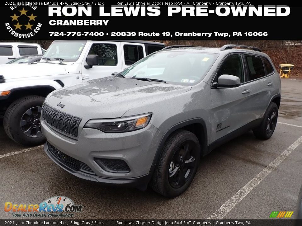 2021 Jeep Cherokee Latitude 4x4 Sting-Gray / Black Photo #1