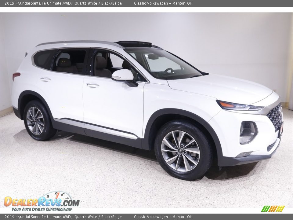 2019 Hyundai Santa Fe Ultimate AWD Quartz White / Black/Beige Photo #1