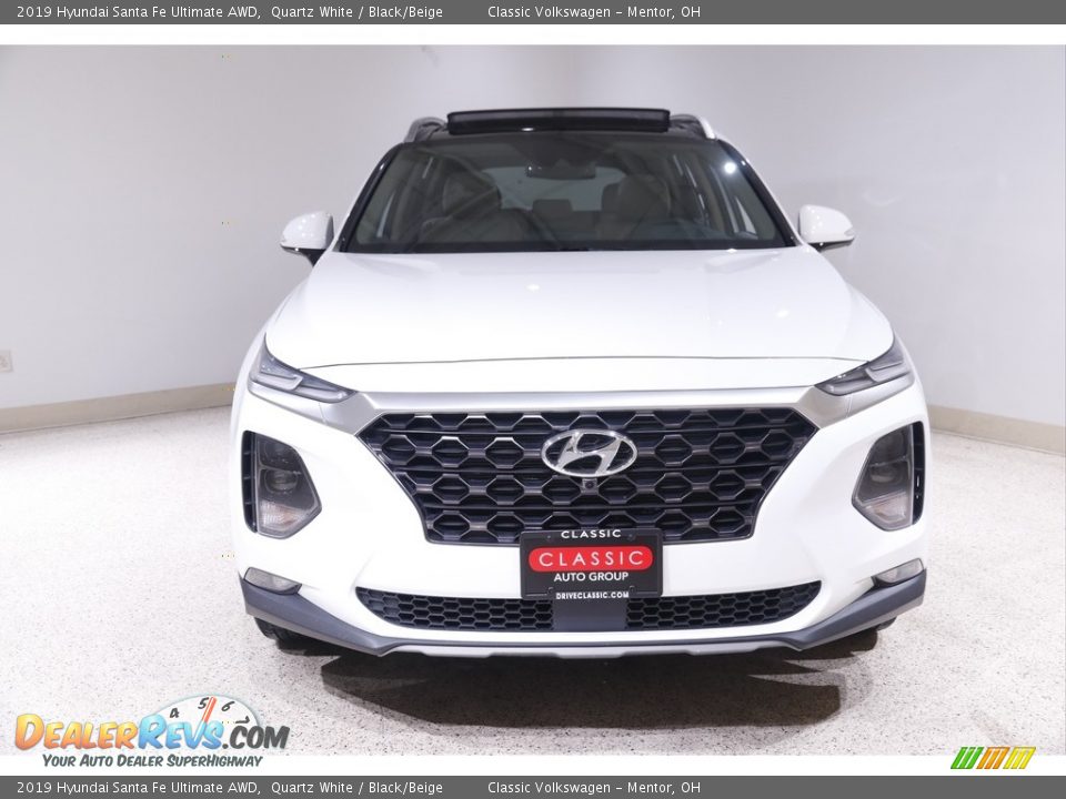 2019 Hyundai Santa Fe Ultimate AWD Quartz White / Black/Beige Photo #2