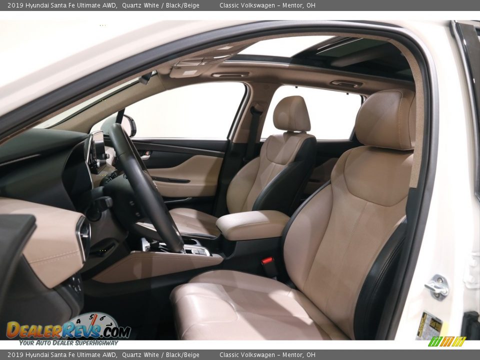 2019 Hyundai Santa Fe Ultimate AWD Quartz White / Black/Beige Photo #5