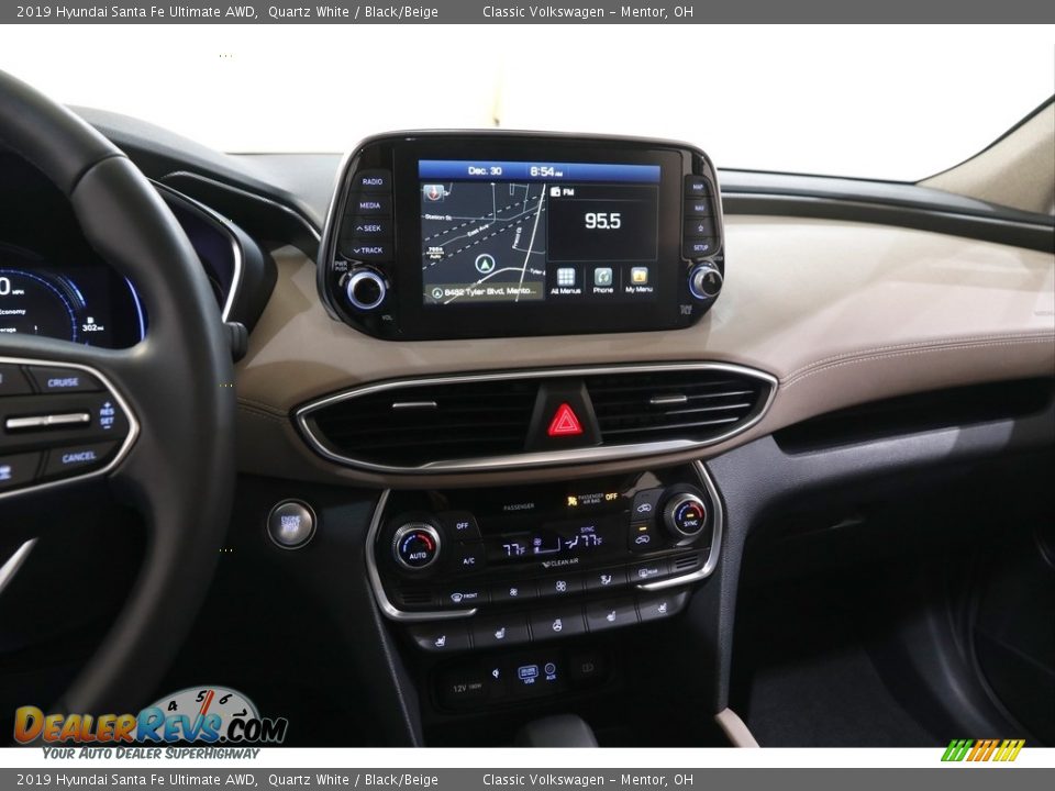 2019 Hyundai Santa Fe Ultimate AWD Quartz White / Black/Beige Photo #9