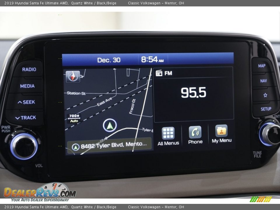 2019 Hyundai Santa Fe Ultimate AWD Quartz White / Black/Beige Photo #10