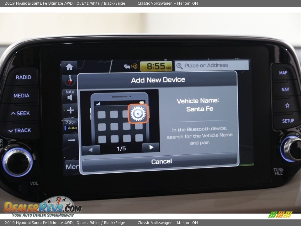 2019 Hyundai Santa Fe Ultimate AWD Quartz White / Black/Beige Photo #12