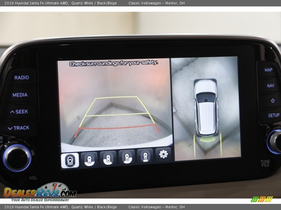 2019 Hyundai Santa Fe Ultimate AWD Quartz White / Black/Beige Photo #13