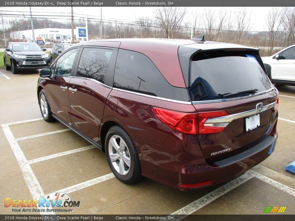 2018 Honda Odyssey EX-L Deep Scarlet Pearl / Beige Photo #9