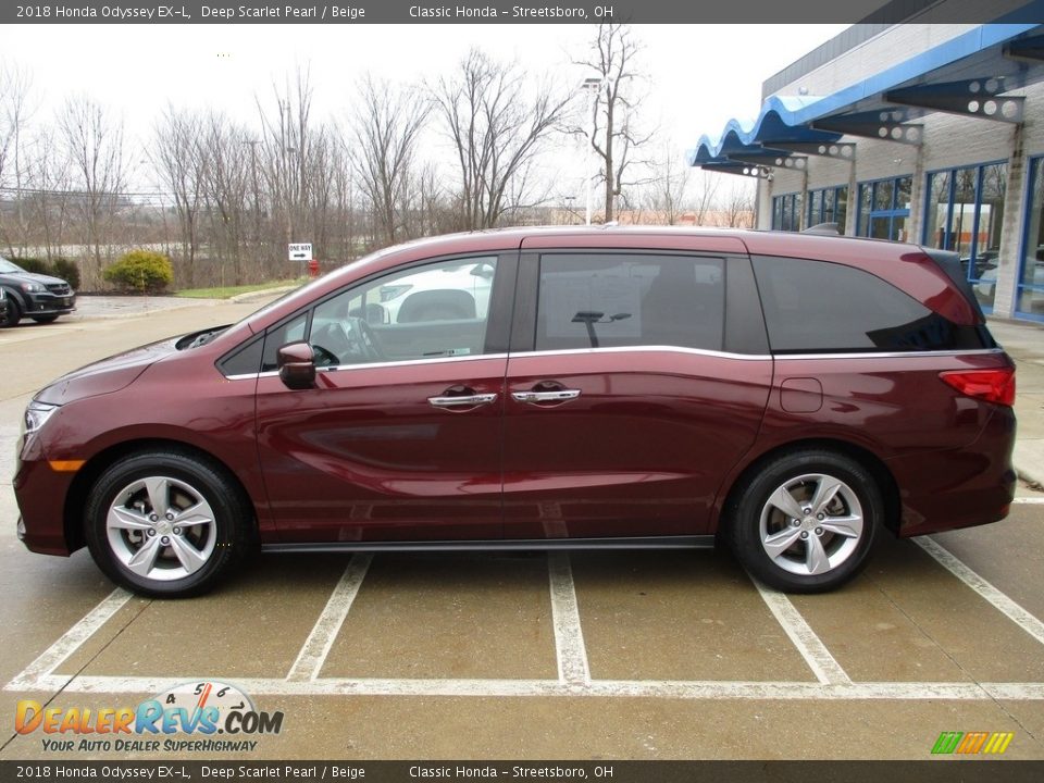 2018 Honda Odyssey EX-L Deep Scarlet Pearl / Beige Photo #10