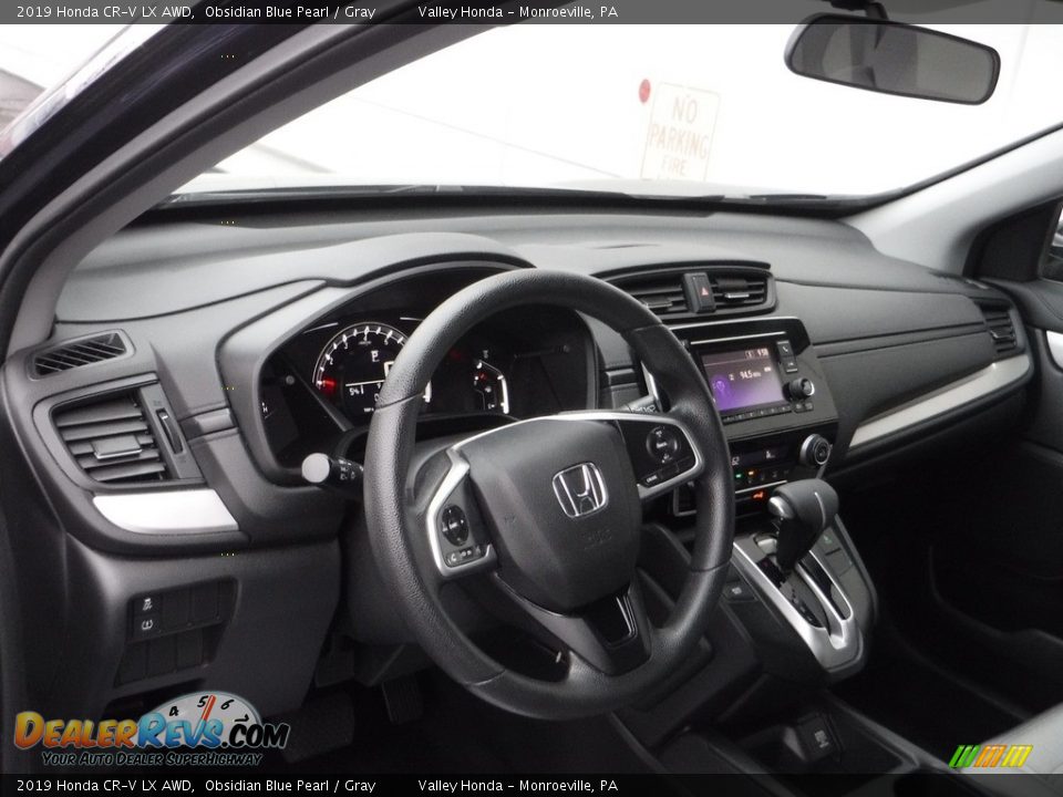 2019 Honda CR-V LX AWD Obsidian Blue Pearl / Gray Photo #9