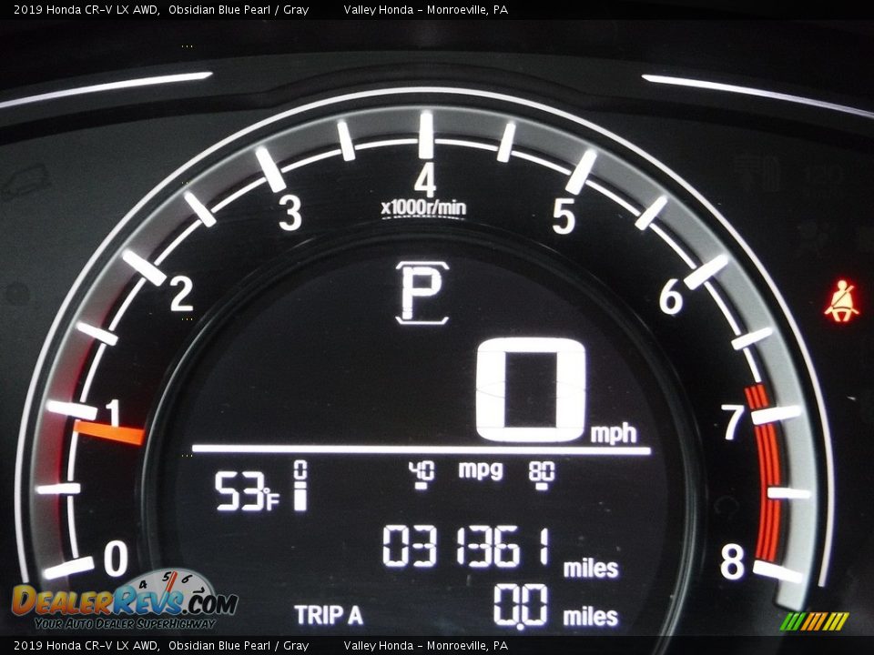 2019 Honda CR-V LX AWD Obsidian Blue Pearl / Gray Photo #25