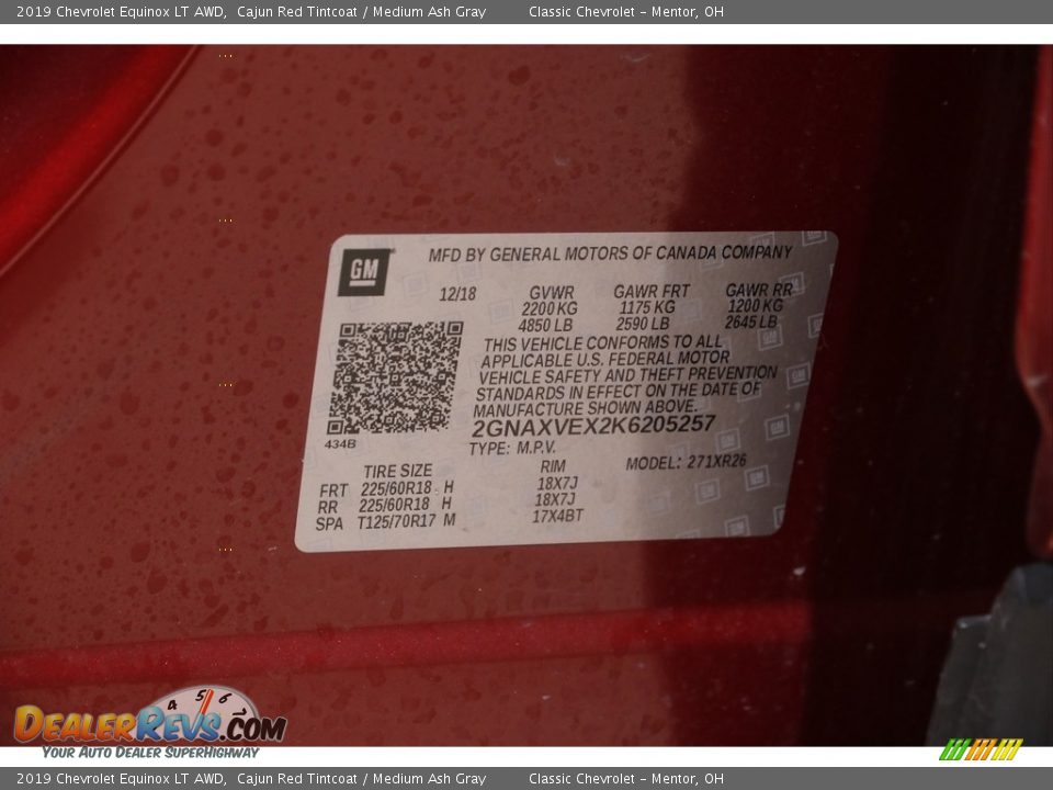 2019 Chevrolet Equinox LT AWD Cajun Red Tintcoat / Medium Ash Gray Photo #19
