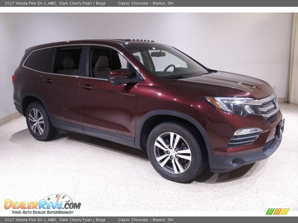 2017 Honda Pilot EX-L AWD Dark Cherry Pearl / Beige Photo #1