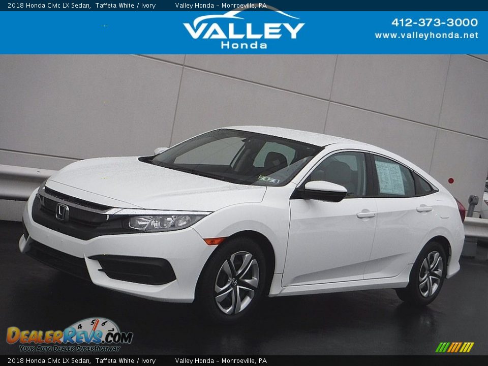 2018 Honda Civic LX Sedan Taffeta White / Ivory Photo #1