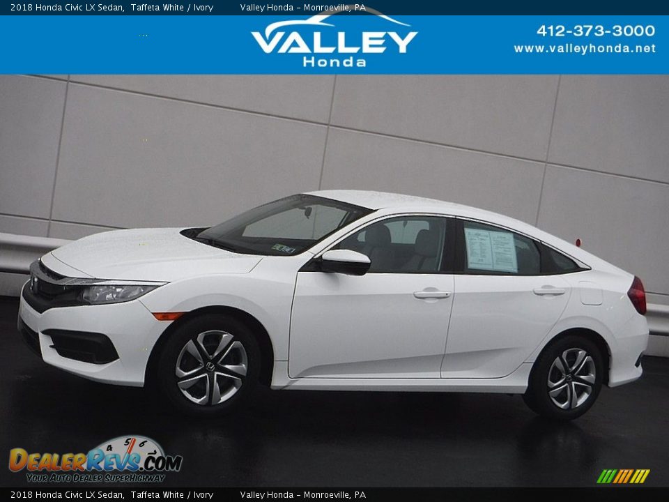 2018 Honda Civic LX Sedan Taffeta White / Ivory Photo #2