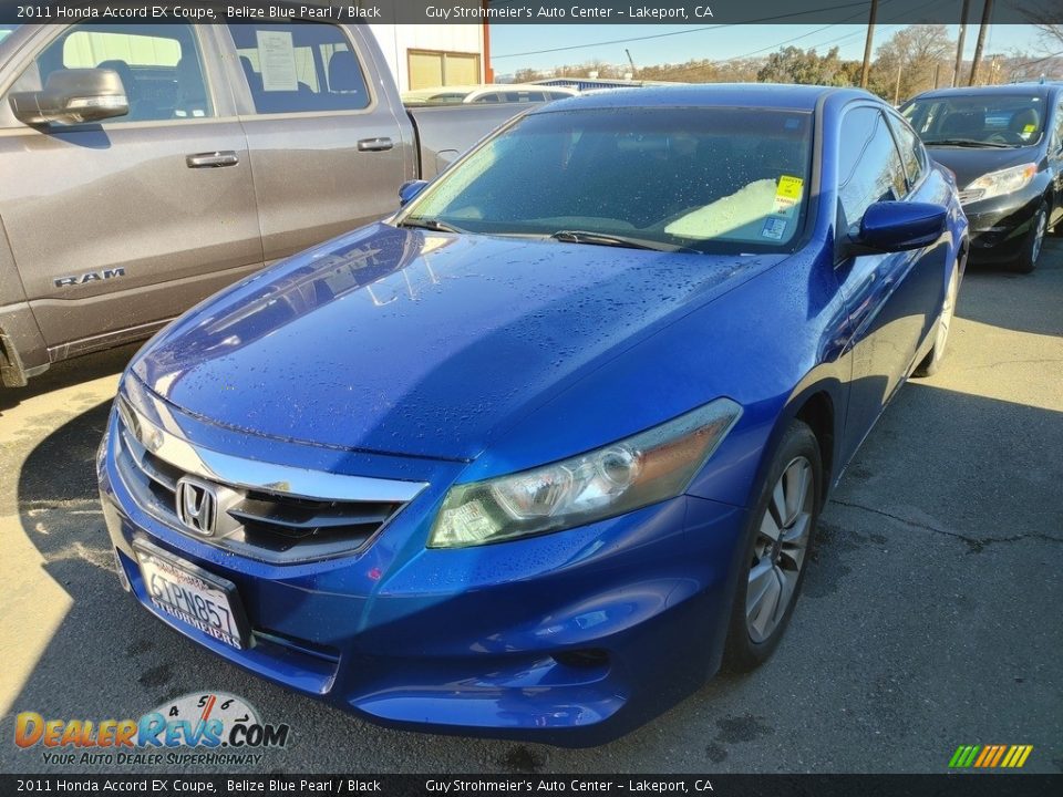 2011 Honda Accord EX Coupe Belize Blue Pearl / Black Photo #3