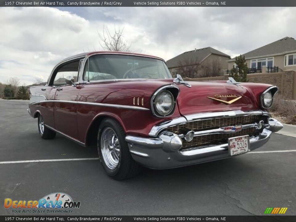 1957 Chevrolet Bel Air Hard Top Candy Brandywine / Red/Grey Photo #5