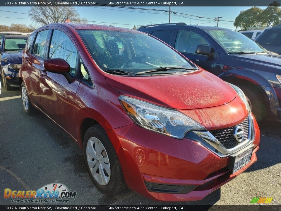 2017 Nissan Versa Note SV Cayenne Red / Charcoal Photo #1