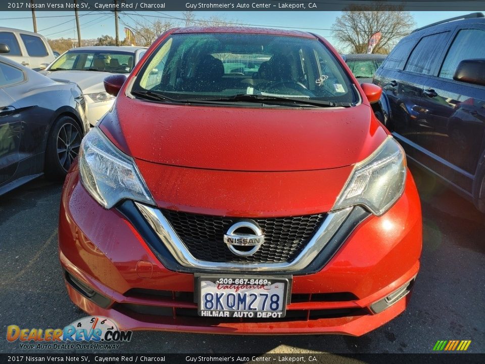 2017 Nissan Versa Note SV Cayenne Red / Charcoal Photo #2