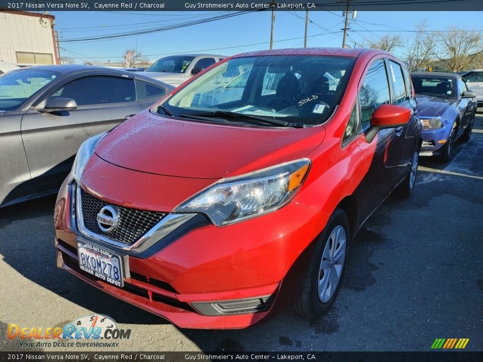 2017 Nissan Versa Note SV Cayenne Red / Charcoal Photo #3