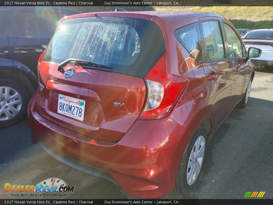 2017 Nissan Versa Note SV Cayenne Red / Charcoal Photo #4