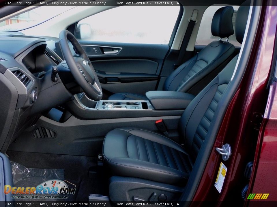 Ebony Interior - 2022 Ford Edge SEL AWD Photo #11