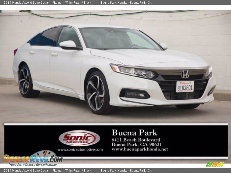2019 Honda Accord Sport Sedan Platinum White Pearl / Black Photo #1