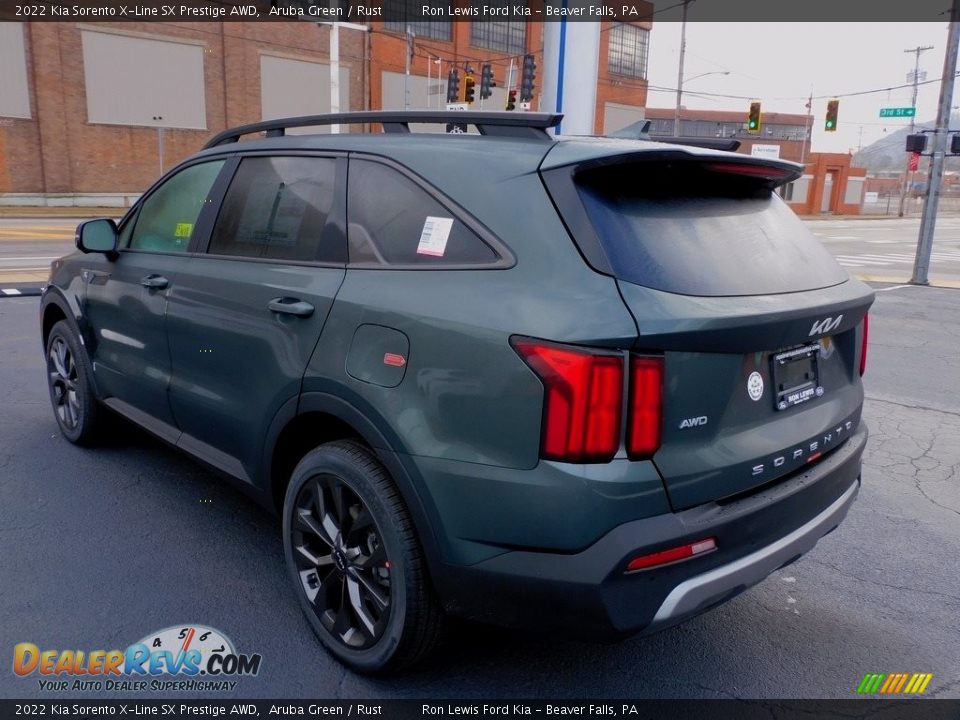 2022 Kia Sorento X-Line SX Prestige AWD Aruba Green / Rust Photo #5