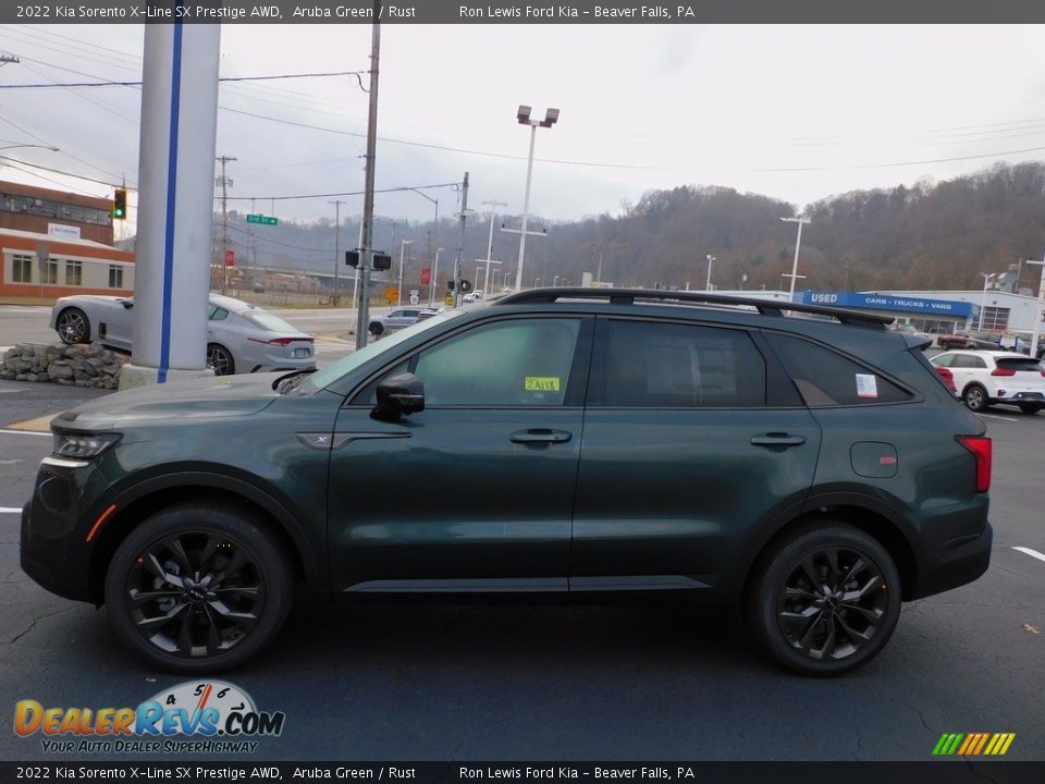 2022 Kia Sorento X-Line SX Prestige AWD Aruba Green / Rust Photo #6