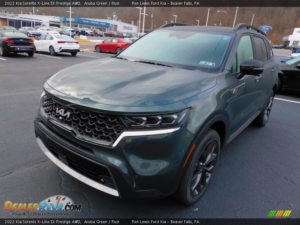 2022 Kia Sorento X-Line SX Prestige AWD Aruba Green / Rust Photo #7