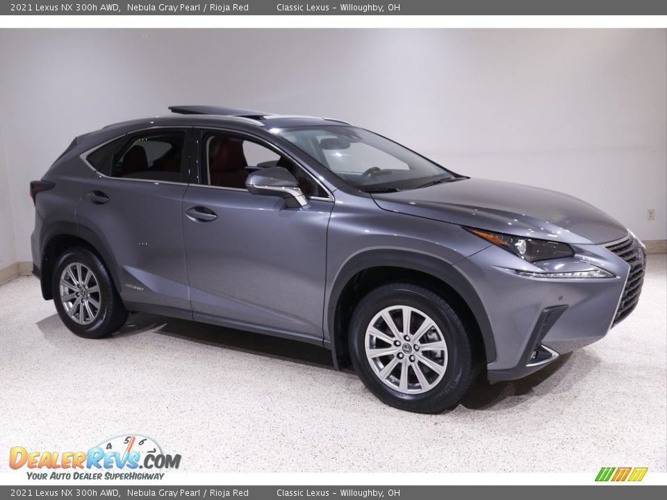 2021 Lexus NX 300h AWD Nebula Gray Pearl / Rioja Red Photo #1