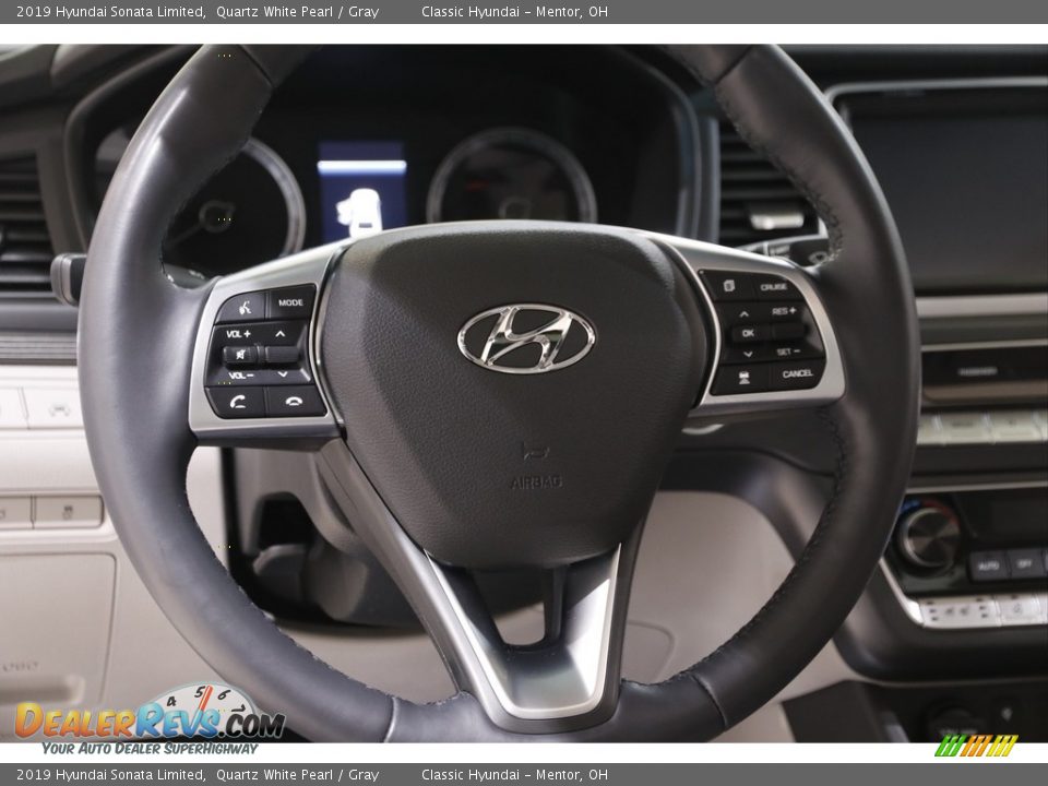 2019 Hyundai Sonata Limited Quartz White Pearl / Gray Photo #7
