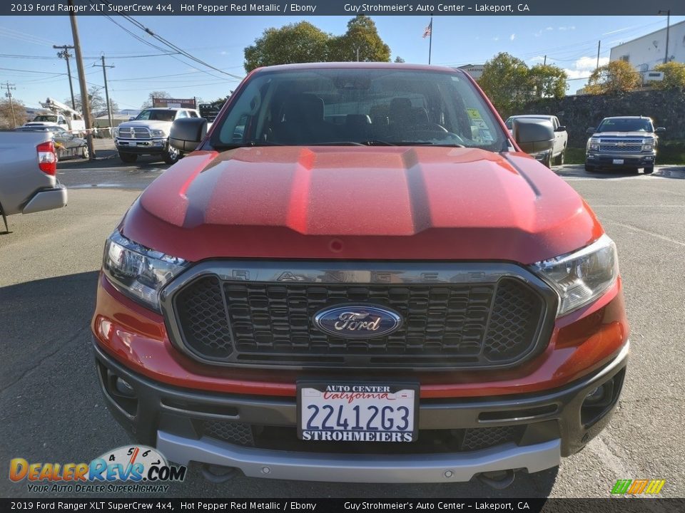 2019 Ford Ranger XLT SuperCrew 4x4 Hot Pepper Red Metallic / Ebony Photo #2