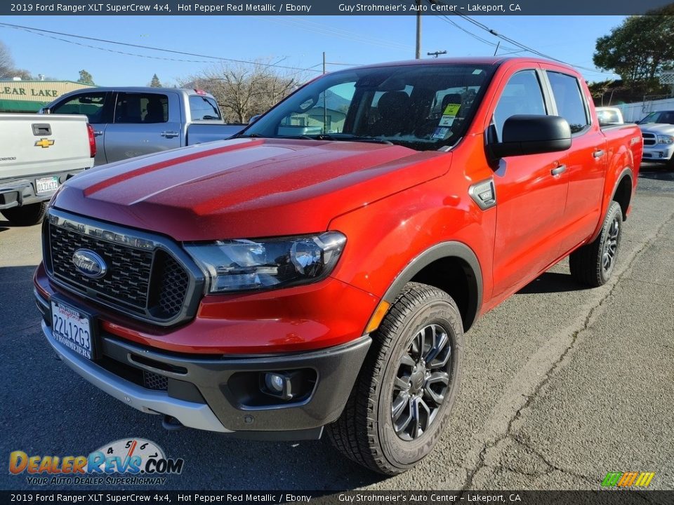 2019 Ford Ranger XLT SuperCrew 4x4 Hot Pepper Red Metallic / Ebony Photo #3